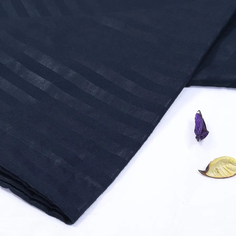 Cloth Fusion Glace Cotton Pillow Cover Set of 2 with Envelope Closure Soft Pillow Navy Blue