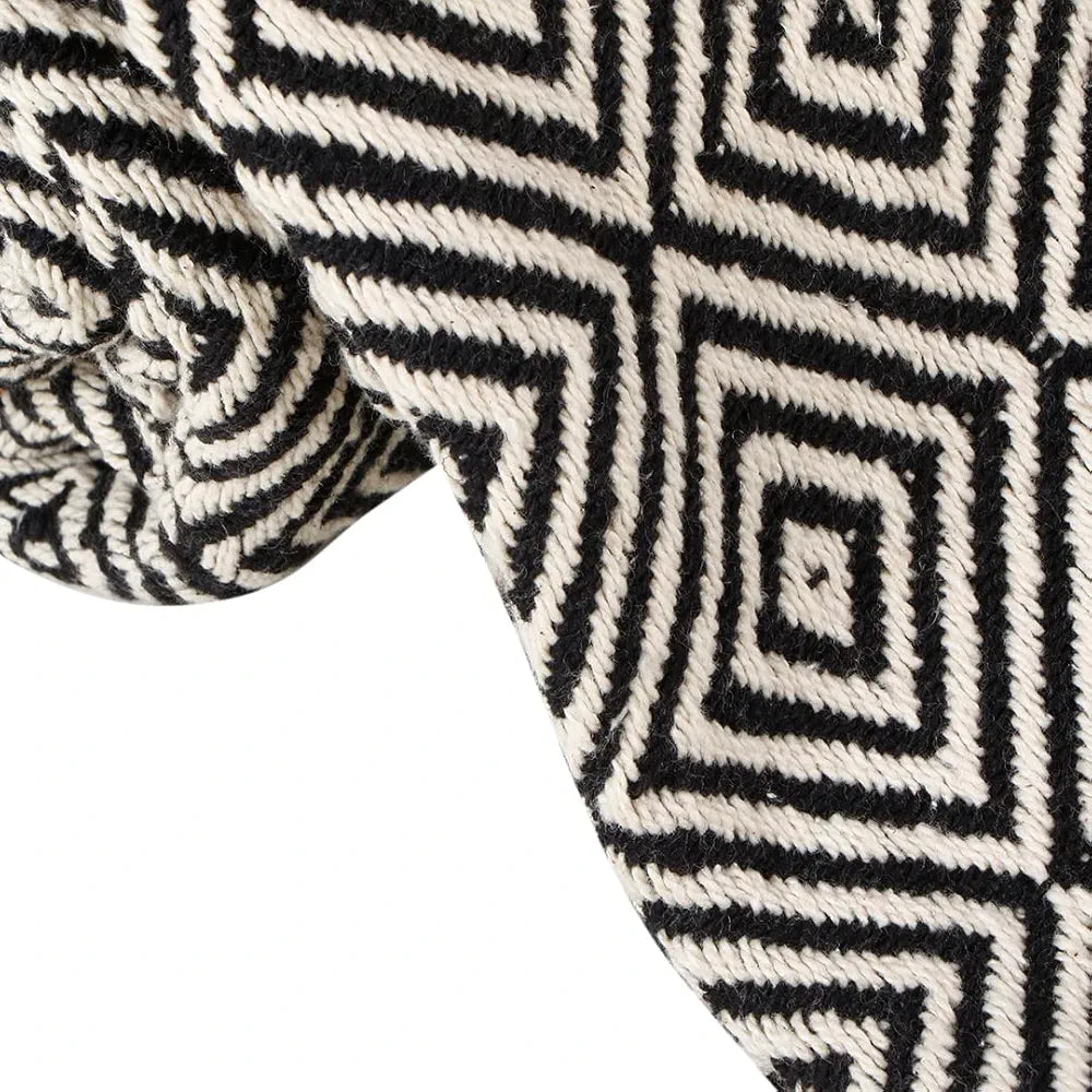 Sashaa World Cotton Throw Blanket Colour Black & White