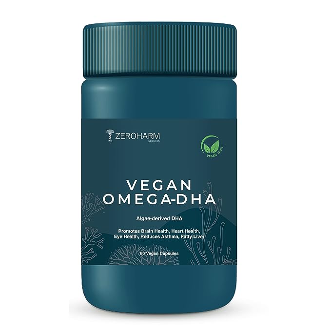 ZEROHARM Vegan Omega 3 Capsules for Men & Women & Kids - 60 tabs