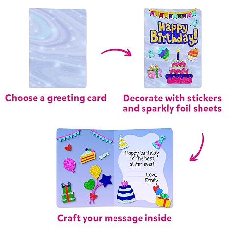 Skillmatics Art & Craft Activity Foil Fun Card Making Set No Mess Art for Kids