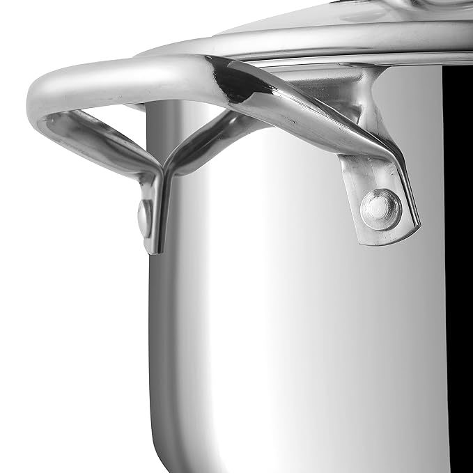 Vinod Mainz Stainless Steel Cookware set of 2 | 1.2 and 2 Litre Saucepot with Glass Lid | SAS Bottom | Biryani Pot