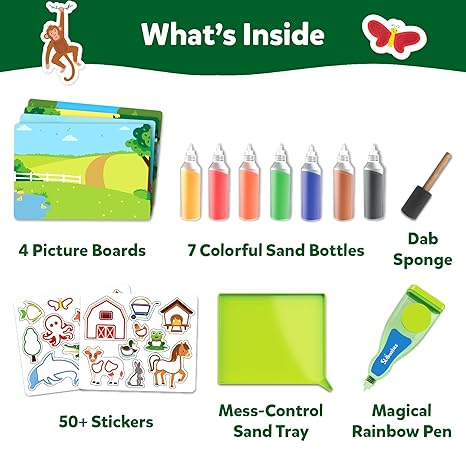 Skillmatics Art & Craft Activity Sand Tastic Art Animals Sand Art for Kids Craft Kits