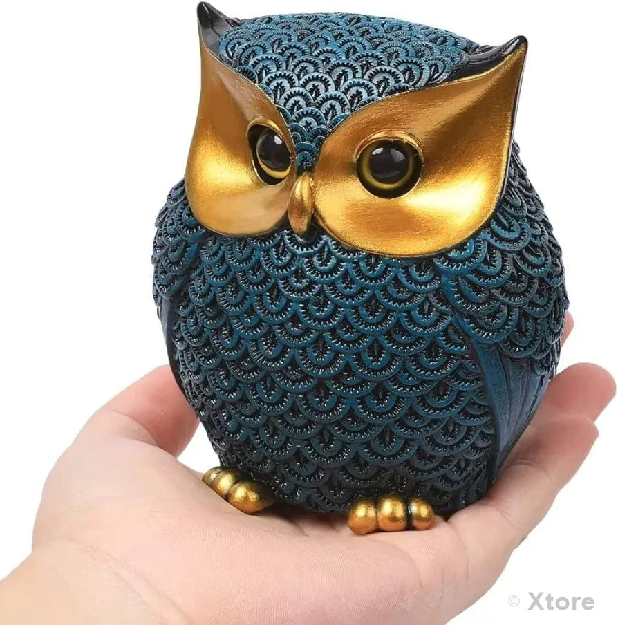 Xtore Modern Classy Lucky Owl Resin Art Figure Showpiece