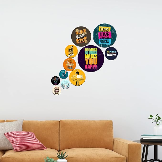 Artvibes Designer Wooden Wall Hanger for Home Decoration | Wood Decorative Items | Pack of 11 Pieces