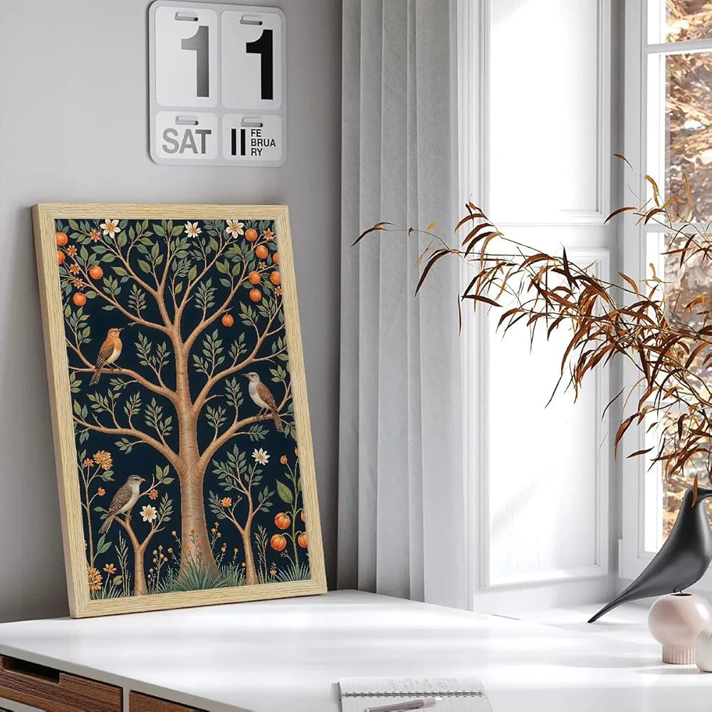 ArtX Paper Madhubani Floral Art Paintings with Frame Flowers - 05 Set of 2