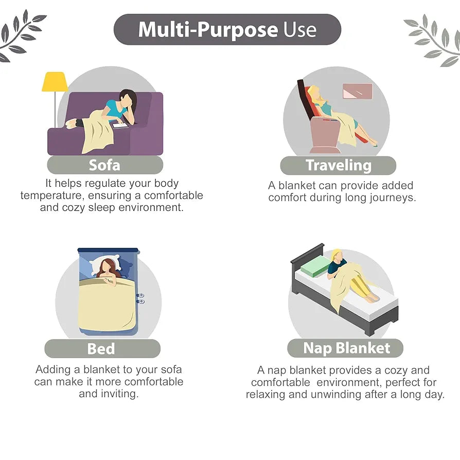 Divine Casa 120 GSM 100% Cotton Cambric 3 Layered Super Soft Jaipuri Razai Single Bed for Mild Winter Printed Reversible Dohar Colour Glacier Grey TC - 120