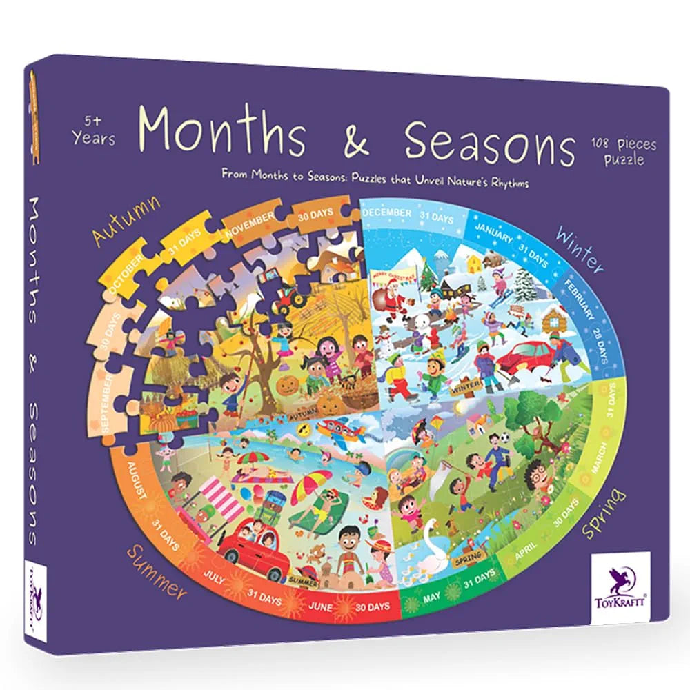 TOYKRAFTT Puzzles 5 Year Old Montessori Games, Toddler Puzzles for Boys and Girls Educational Games Age of 5 Years Above, Four Seasons Jigsaw Puzzle for Birthday Return Gifts Months & Seasons