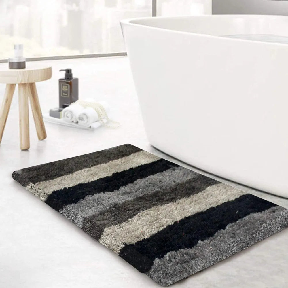 Luxe Home Bath Mat Super Soft Microfiber Non Slip Jericho Bathroom mats 40x60 cm Colour Shadow