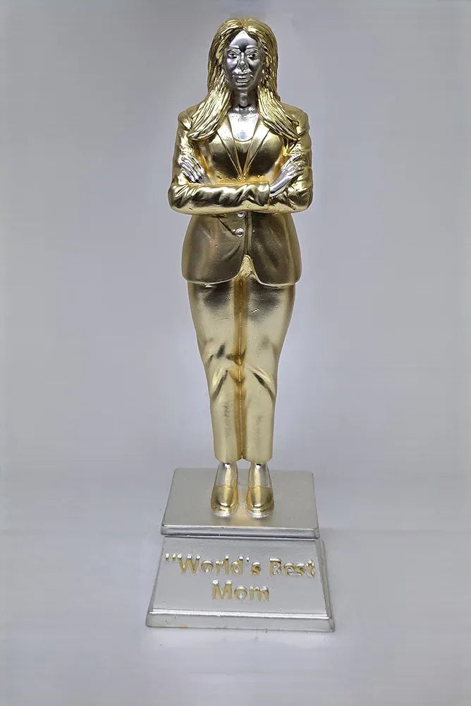 Gold Art India Best Mother Trophy Figurine Gold & Silver Plated Matte Finish