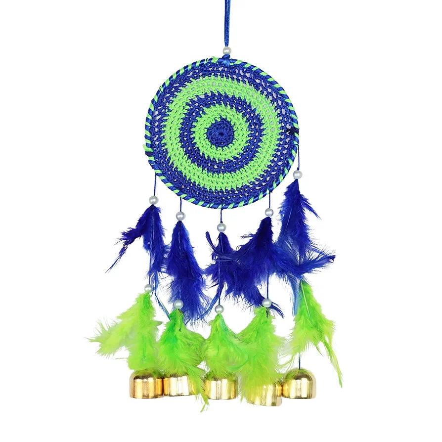 Wind Chime 5 Bell Dream Catcher Blue Small