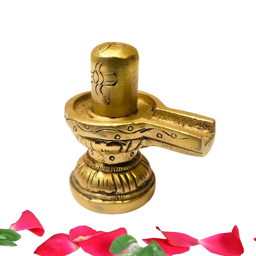 anciently Chota Shivling | Very Small Shivling 4.5 CM Height, Brass, Gold Colour, 1 Piece