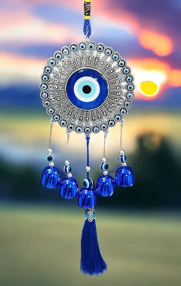 Paradigm Pictures 5 Bells Wind Chimes for Home Positive Energy Evil Eye Hanging for Home