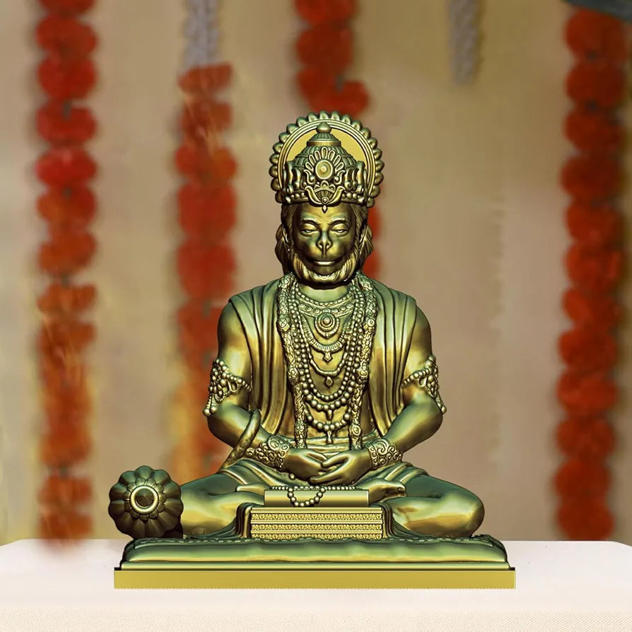 Jd Fresh 4.5 Inch Bajrangbali Statue with Gada - Bronze