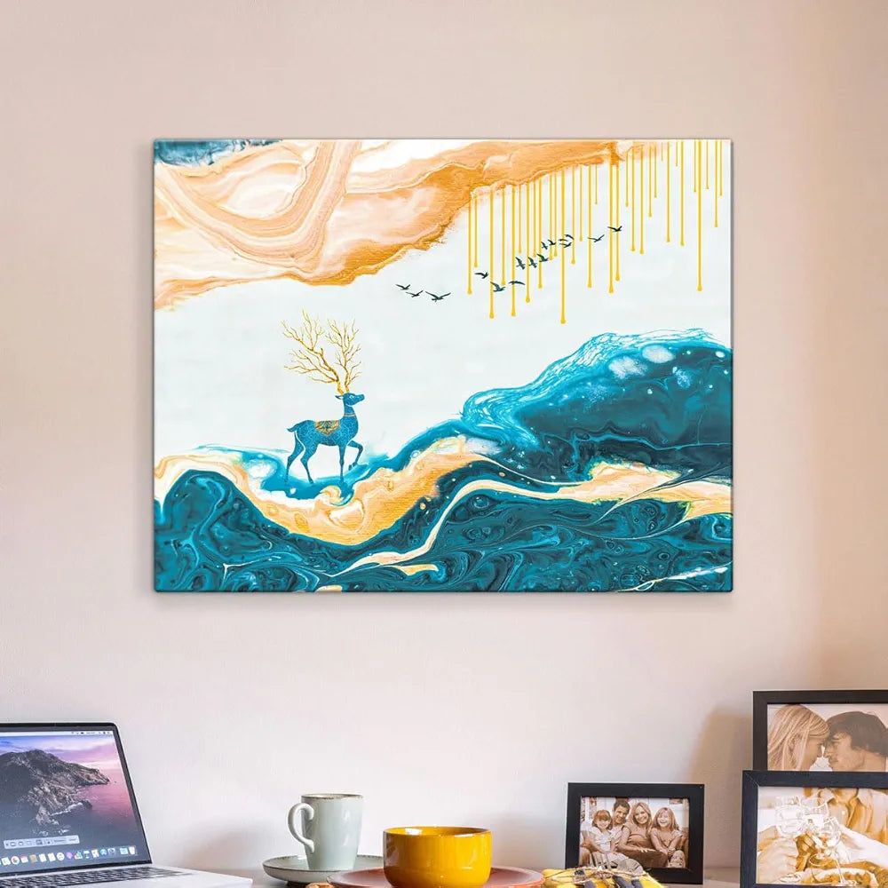 ArtX Canvas Deer Painting Big Size Scenery Abstract Painting