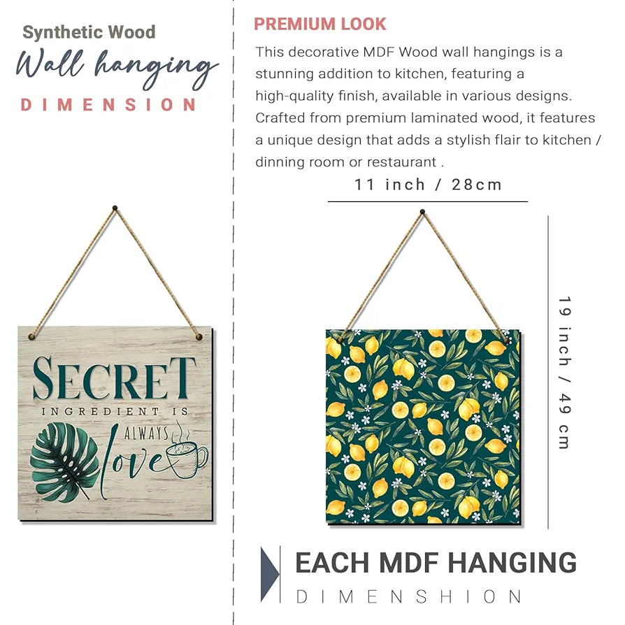 Kotart Secret Ingredient Kitchen Quotes Wooden Wall Art Hanging for Bar Restaurant Kitchen Dining Area