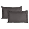 Aerohaven Glorious 210TC Striped Satin Cotton Pillow Cover Set Grey Colour