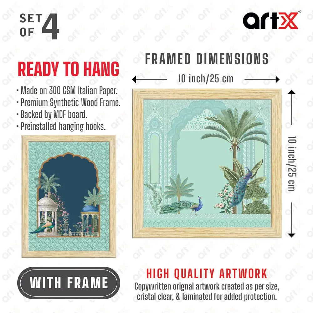 ArtX Paper Indian Madhubani Madhubani-SO4-03 Multicolor Set of 4