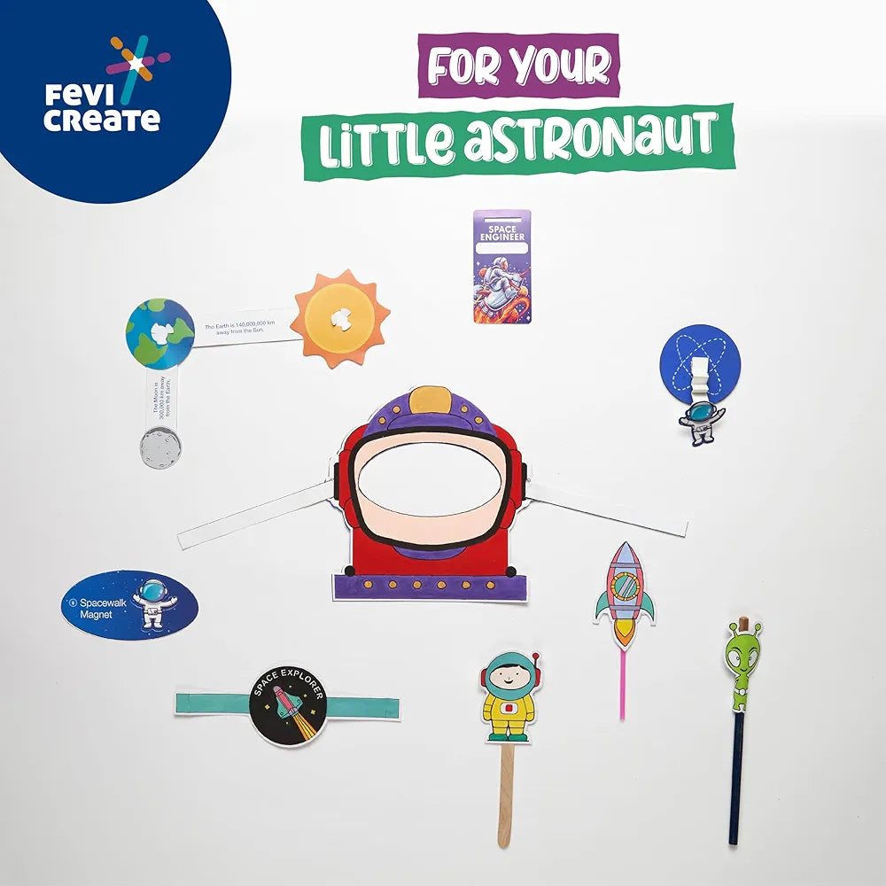 Fevicreate Space Science Art & Craft Kit | 12-Space-Themed Templates to Teach your Child about Space | Screen-Free Learning & Engagement | By Fevicol | Best Gift for Kids, Boys & Girls 8+ years