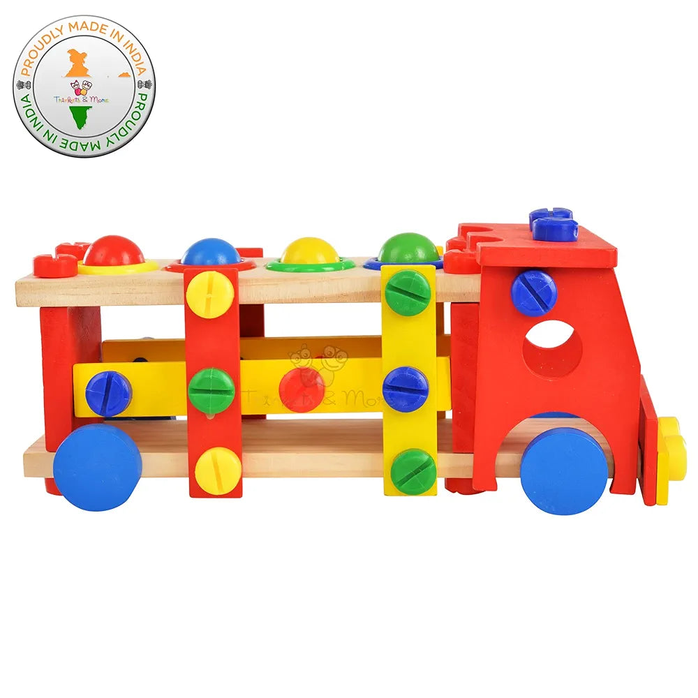Trinkets & More - 2 in 1 DIY Screw Car Vehicle Hammer Ball | Reassembly Multifunction Building Blocks | Knock Tinker Toy  | Educational Toy Kids 3+Years