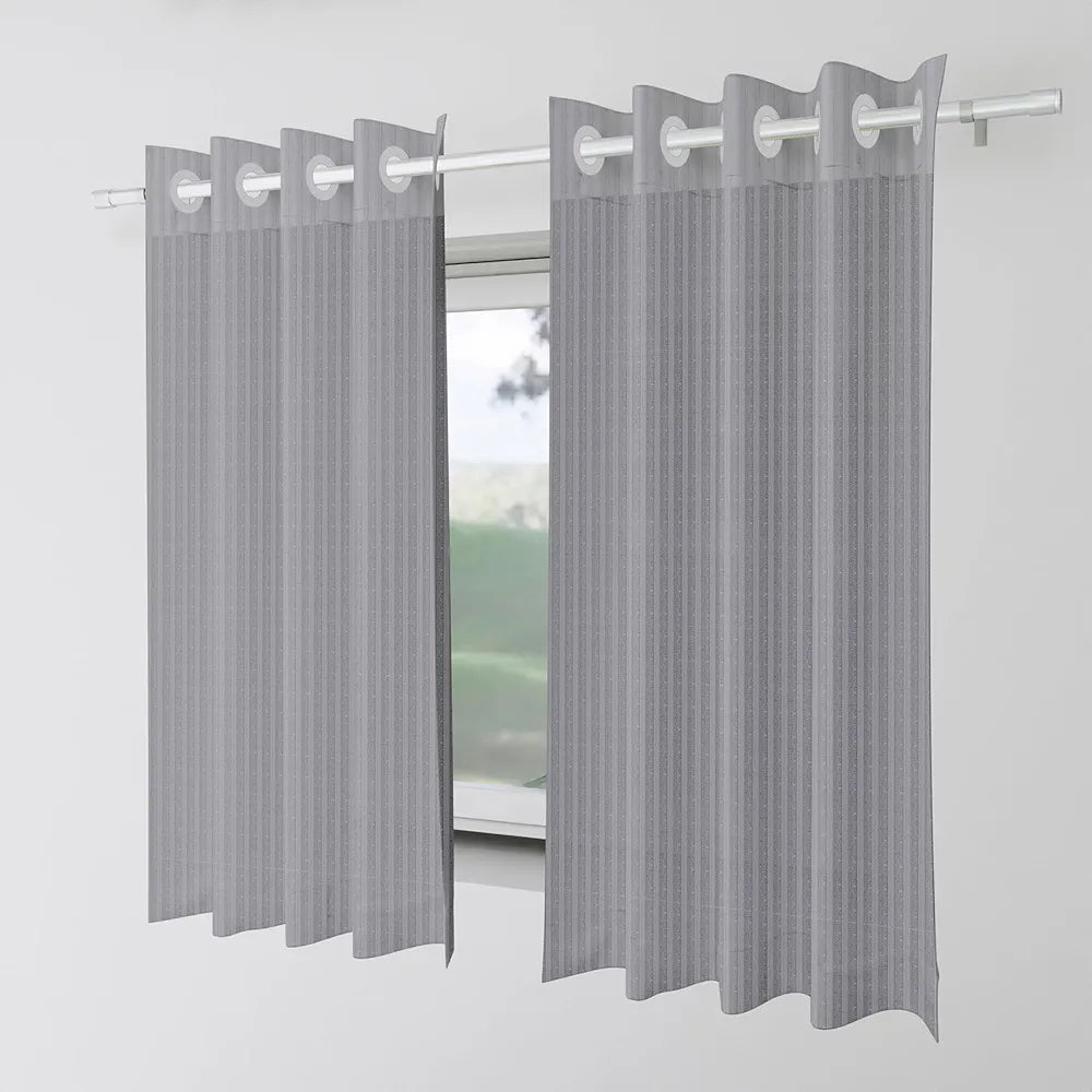 Kuber Industries Window Curtain Sheer Parda for Living Room Lining Net Colour Gray