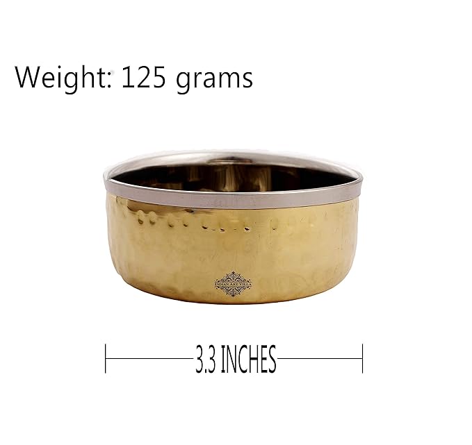 Indian Art Villa Art Villa Brass Steel Katori Bowl | 145 ml