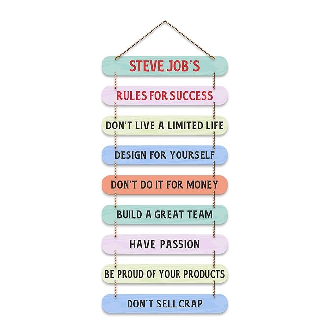 Artvibes Steve Job's Quotes Mdf Wooden Wall Hanging for Home Livingroom Art Item