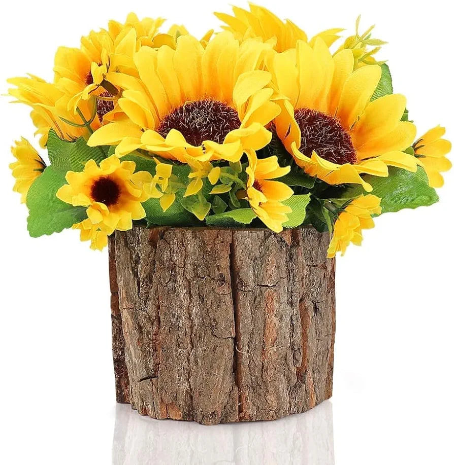 Artificial Sunflowers Fake Potted Plants Artificial Plants Indoors in Pots Yellow