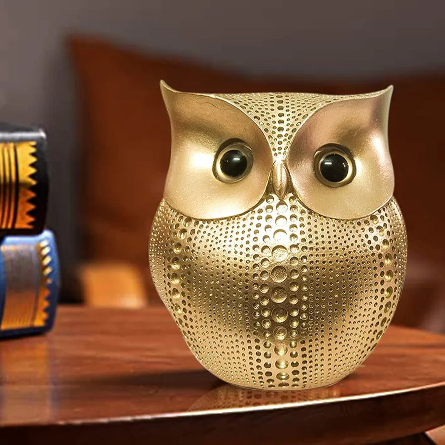 Xtore Modern Classy Lucky Owl Resin Art Figure Showpiece