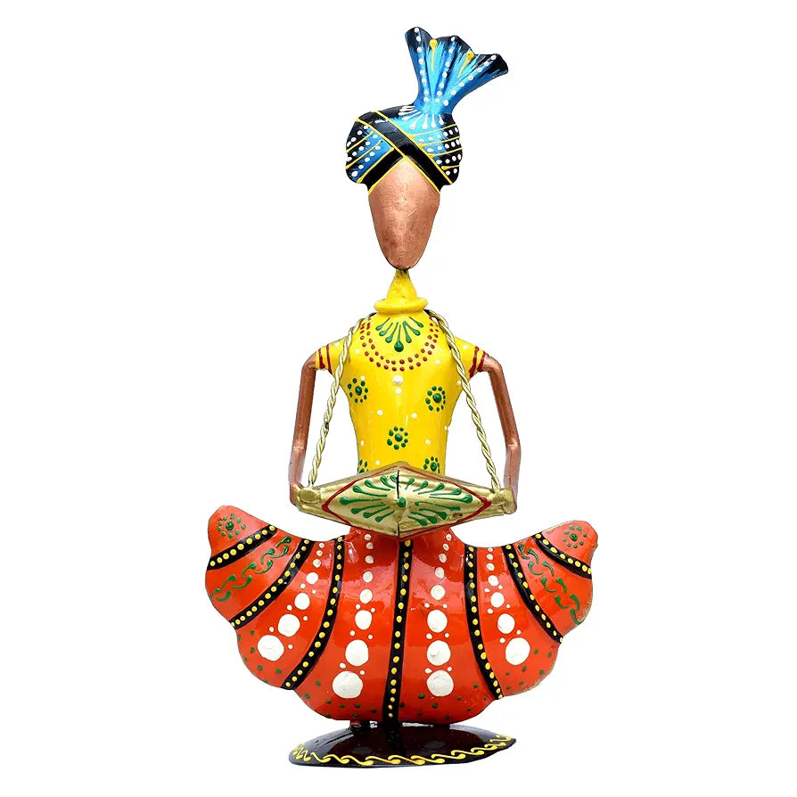 Kraftskala Metal Figurines for Home Decor Traditional Rajasthani Musicians Pack of 3