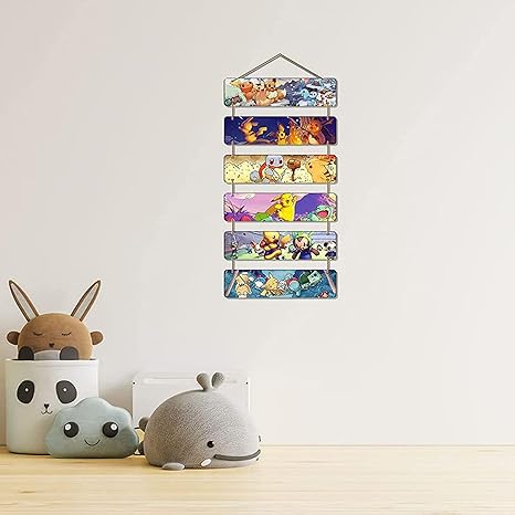 Angel Infinite Pokiimon Design Wall Hanging Wooden Decoration Item For Kids Room