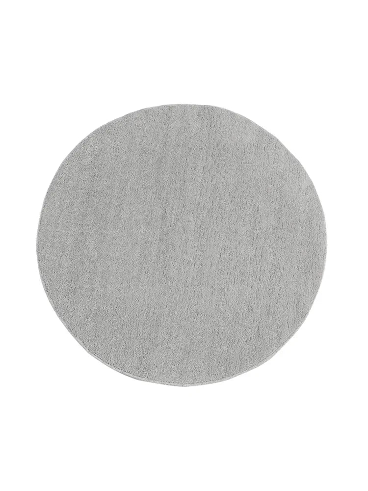 Saral Home Neon Shaggy Yarn Anti-Skid Round Mats Colour Grey