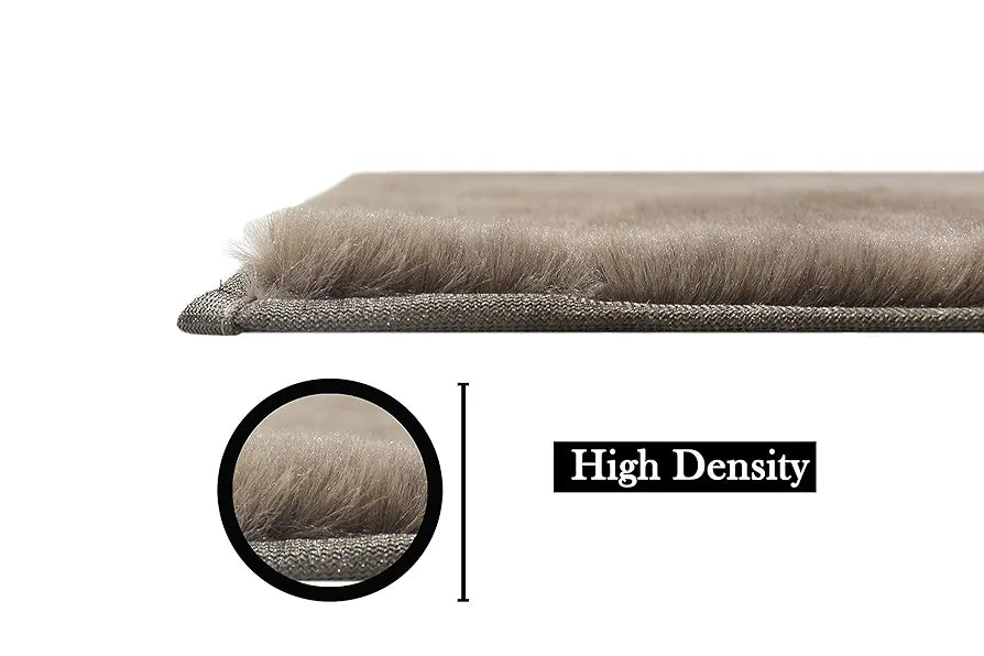Luxe Home International Ruffle Bath Runner 2 X 5 Ft Colour Taupe