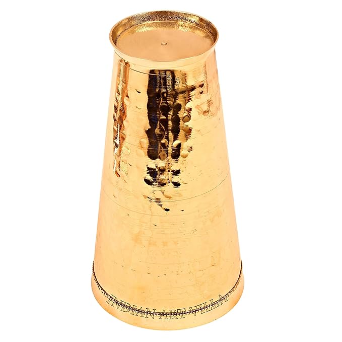 Indian Art Villa Brass Lassi Glass With Hammered Design Height-6.5