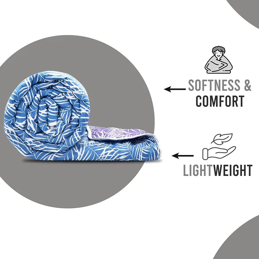 Divine Casa Microfiber 150 GSM Reversible Double Bed Comforter Ultra Soft & Lightweight Blanket Colour Aquarius Purple