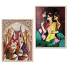 Kotart Traditional Woman Painting with Frame Madhubani Art Painting Pack of 2