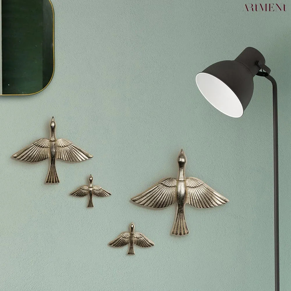The Artment Minimalist Flight To Freedom Wall Décor Hanging Set of 4 Gold