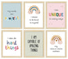 ArtX Motivational -07 Quotes Wall Art A4 Size Multicolor Synthetic Wood Frames Set Of 6