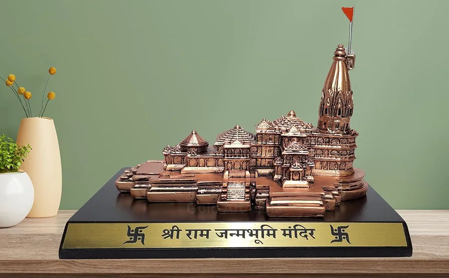 Gold Art India Ram Mandir Ayodhya Copper Antique - Minature Big