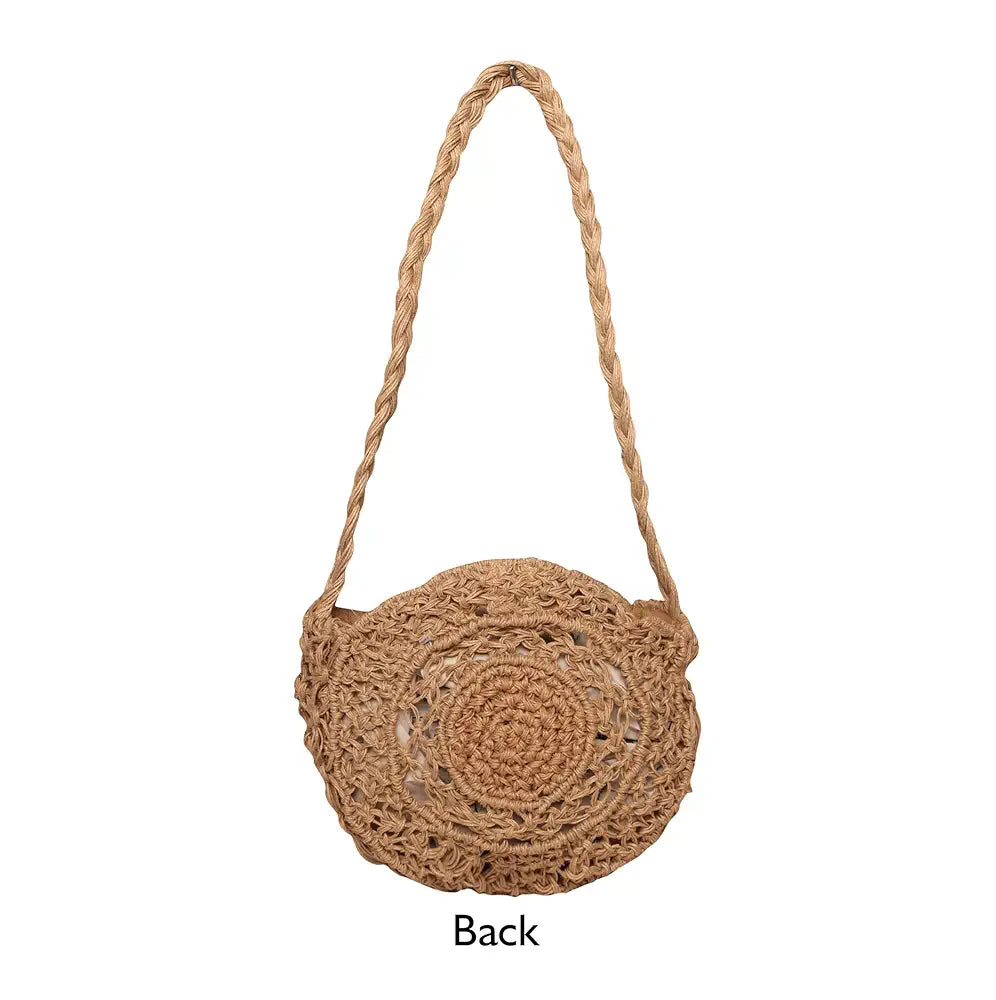 Astrid Handmade Macrame Flap Over Sling Bag For Girls And Women Colour Beige