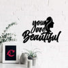 Ecraftindia You Are Beautiful Woman Black Engineered Wood Cutout Wall Art Decor | Wooden Wall Decor Item