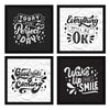 ArtX Paper Motivational Quotes AXJ00141-MOT Good Things Wall Art Painting With Frame Set of 4