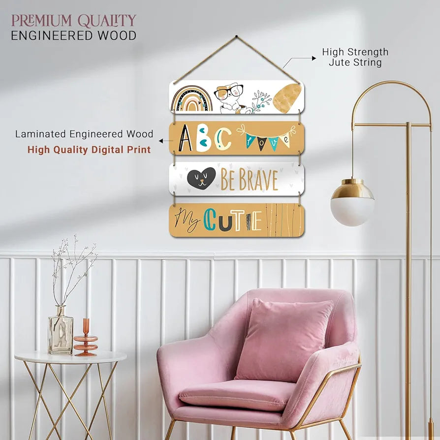 Artelly Positive Quotes Wall Art Wooden Hanging for Home Decor Kids Room