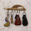 Ecraftindia Krishna Morpankh and Flute Design Brass Key Holder
