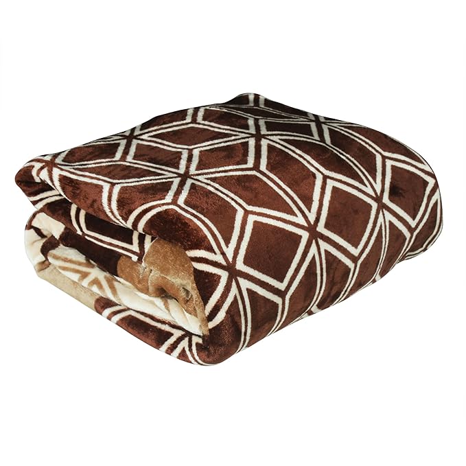 Story@Home Polyester All-Season AC Double Size Reversible Blanket Colour Brown