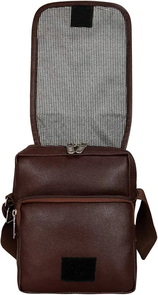 Leather World Sling Bag for Men PU Leather Messenger Cross Body Travel Office One Side Chest Shoulder Bag for Men & Women