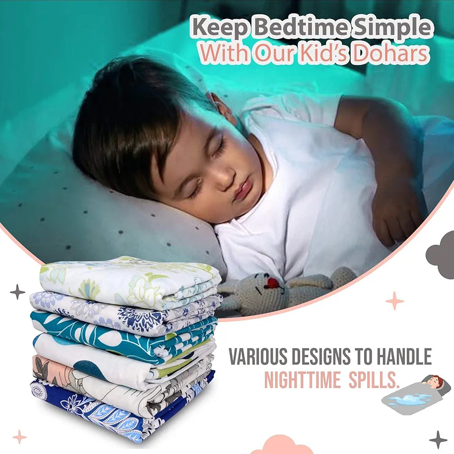 Divine Casa Floret 100% Cotton Single Kids Dohar 120 GSM Soft & Lightweight Throw Blanket Colour Griffin