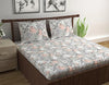 Divine Casa Double Size Bedsheet for Double Bed, 144 TC Pure Cotton Queen Size with 2 Pillow Covers Floral Colour Blush Grey