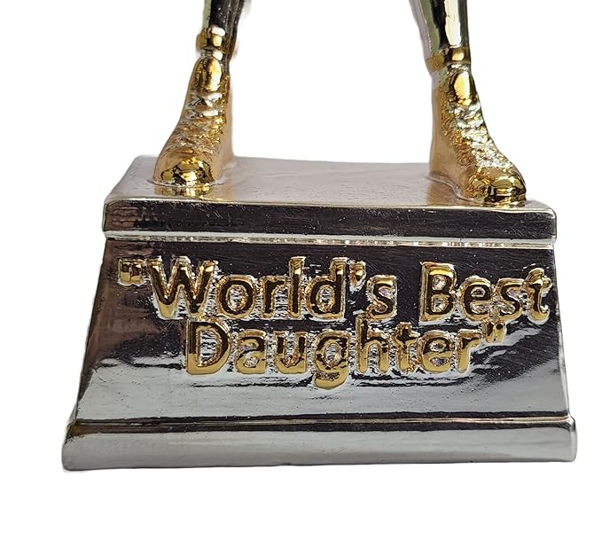 Gold Art India Daughter Figurine Silver & Gold Plated World's Best Daughter Two Tone