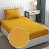 Fresh From Loom Microfiber Bed Sheet Set Single Geometric Bedsheet with 1 Pillow Covers 144 TC Yellow Barfi