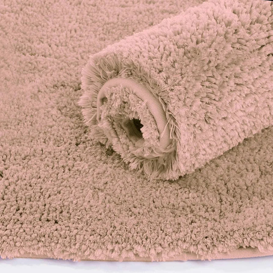 Luxe Home International Microfiber Bath Mat Super Soft Non Slip Vegas Rectangular Mats 45x75 cm Colour Peach